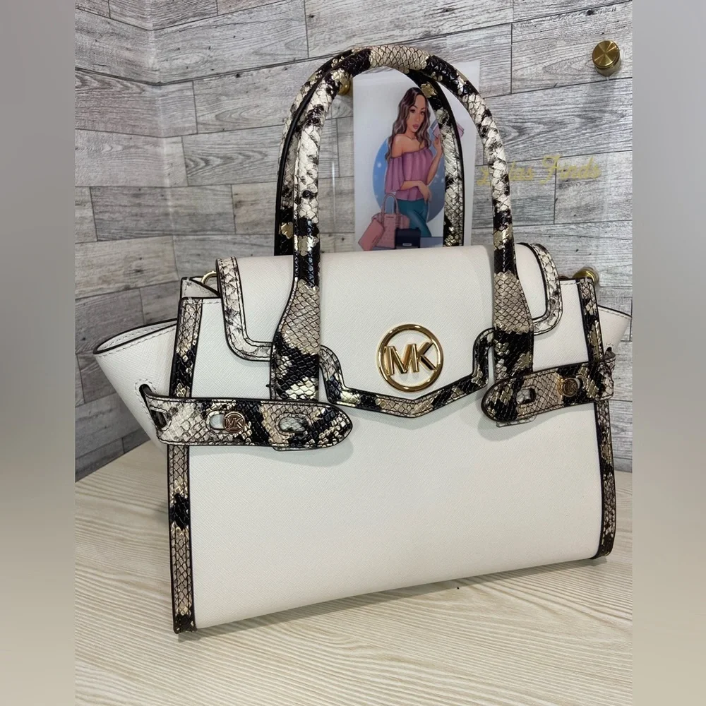 Michael Kors Lt Cream MD Flap Carmen Satchel